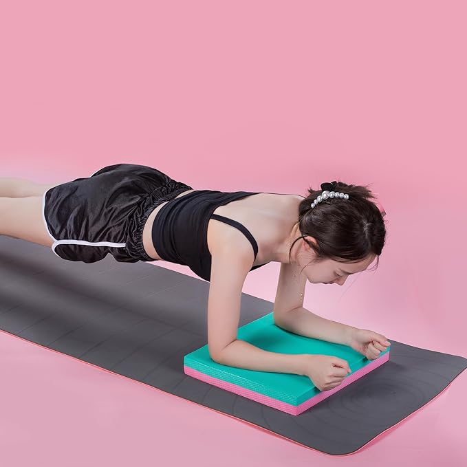 Stability Trainer Pad - Foam Balance Exercise Pad Cushion for Therapy, Yoga, Dancing Balance Training, Pilates,and Fitness (Green-Pink)