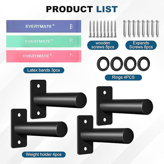 Weight Plate Holder, Wall Mounted Weight Rack Storage for Olympic Weight Plate,Home Gym Organizer