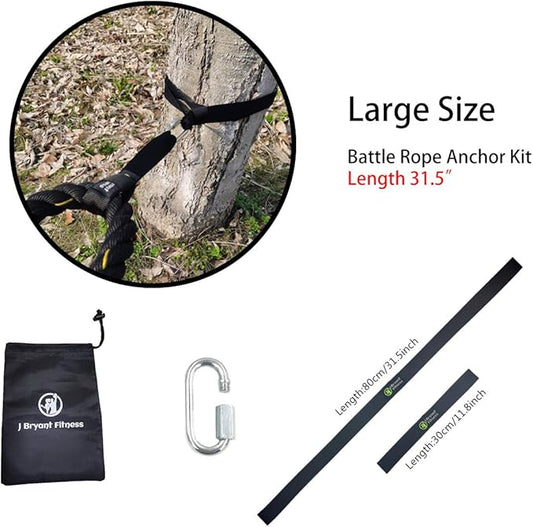 J Bryant Fitness Extra Length Outdoor Battle Rope 19" | 31" | 59" Length