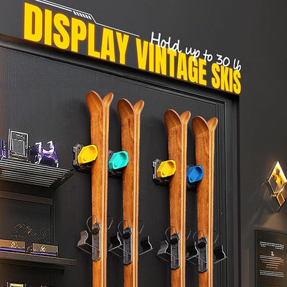 Ski & Snowboard Wall Rack for Garage - Fits Any Ski/board, Damage-Free Storage, Yellow, 1 Pack