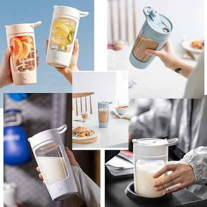 Electric Shaker Bottle, Blender Bottles For Protein Mixes, | Tritan | BPA Free| Portable Mixer Cup, Rechargeable Shake Cups And Meal Replacement Shakes, 22 oz(White)