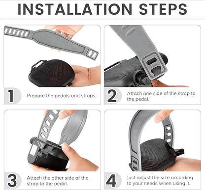 Exercise Bike Pedal Straps, Heavy Duty Adjustable Length Universal Pedal Strap Fits Most Bike Pedals Exercise Bike Bicycle Cycle for Home or Gym
