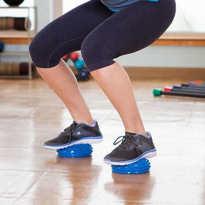 JFIT Balance Pod Sets - Set of 2 or 4 Pods - Textured and Smooth Sides for Improving Core Strength, Coordination, Balance - Great for Rehabilitation, Gym, Home Use, and Pet Training