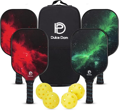 DULCE DOM Pickleball Paddles 2/4 with 4 Pickleball