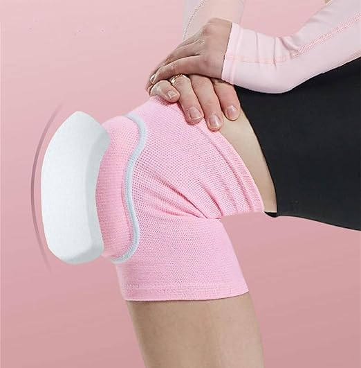 YYaaloa Knee Pads Sponge Knee Brace Breathable Flexible Elastic Knee Support for Volleyball, Dancing, Football, Yoga, Basketball, and Skating (Medium, Pink,Beige,Black)