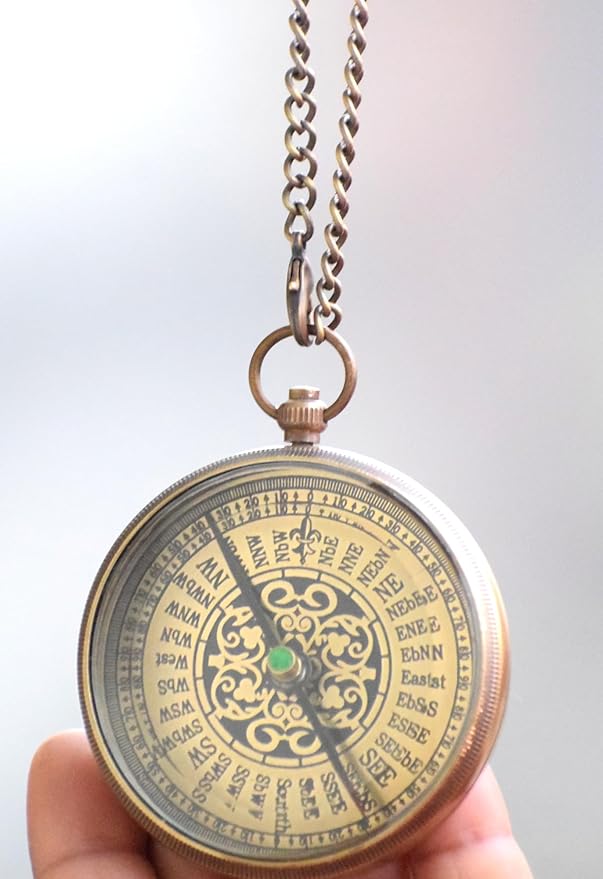 Navigational Compass Locate Compass Engraved Necklace Compass Antique