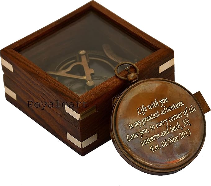 Engraved Compass, Gift for Husband,Anniversary,Wedding Gift for Him,