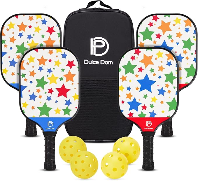DULCE DOM Pickleball Paddles 2/4 with 4 Pickleball