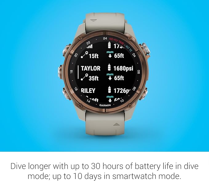 Garmin Descent™ Mk3i, Dive Computer and Multisport GPS Smartwatch, Air Integration, French Gray