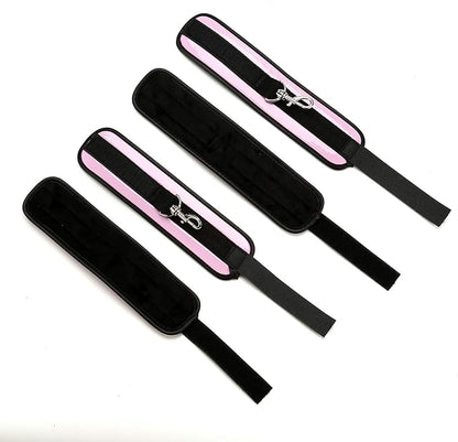 Sovyime Black Portable Exercise Spreader Bar with 4pcs