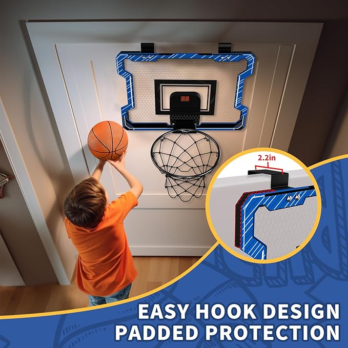Mini Basketball Hoop Indoor with Scoreboard 3 Balls