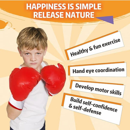 Everlast Kids Boxing Set with Stand, Adjustable Punching Bag for Boys & Girls Aged 3-10, Includes Boxing Gloves