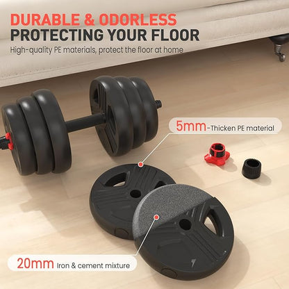 Adjustable Dumbbells, 20/30/40/55/60/70/80/90lbs Free Weights Dumbbells Convertible 2 or 3 in 1 Set Used as Barbell, Kettlebells, A Pair of Lightweight for Home Gym