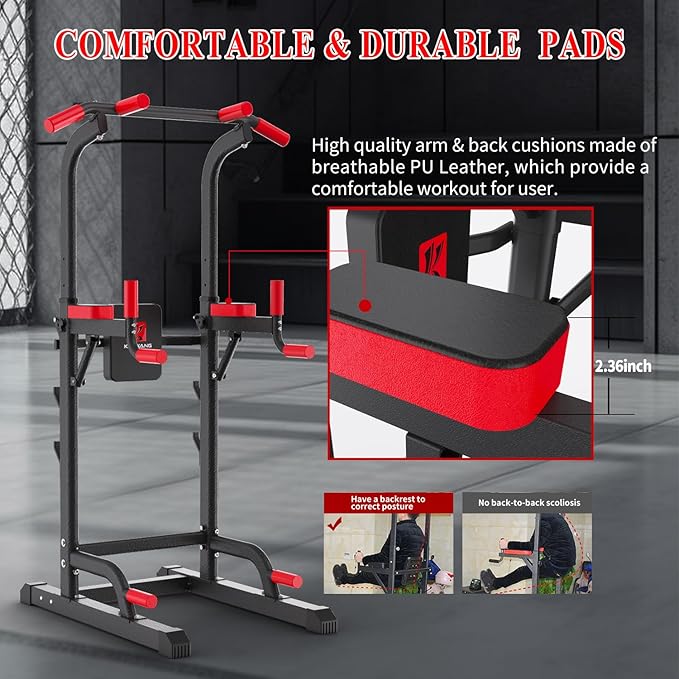 Power Tower Dip Station 85.5",Load 350LBS 350LBS