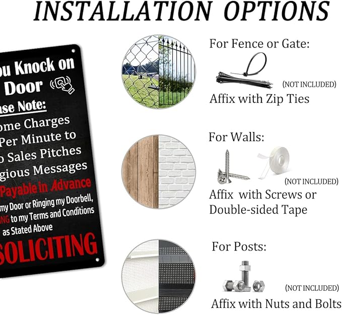 Before You Knock My Door No Soliciting Metal 8x12 Inch