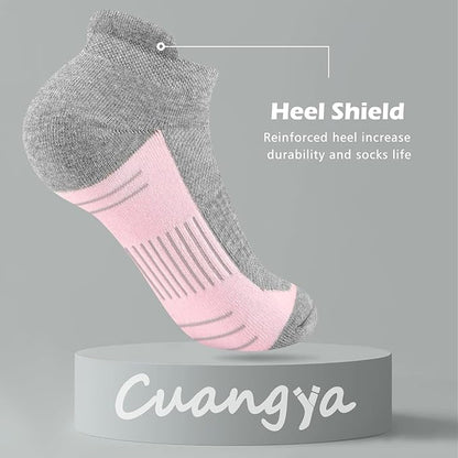 Ankle Socks Women Athletic No Show Socks Running Comfort Cushioned 5-Pairs