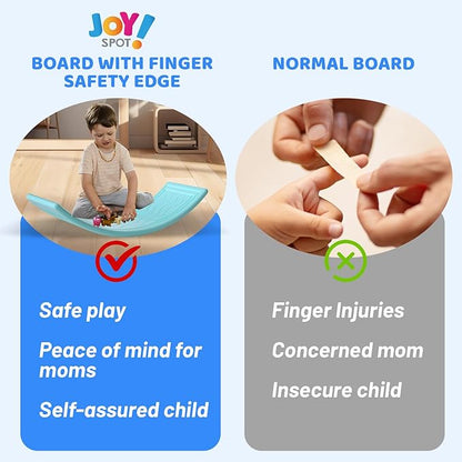 Wobble Balance Board for Kids Toddler,31 Inch Rocker Board Large Balance Trainer for Teens Adults Up to 165LBS, Montessori Open Ended Learning Toy, Exercise and Yoga Curvy Board for Office & Classroom