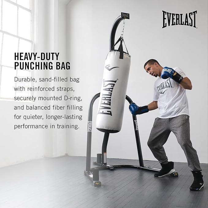 Everlast Elite 2 & Prime Punching Bag – Durable PVC Boxing Bag & Equipment for MMA, Kickboxing, Muay Thai, Home Gym Training