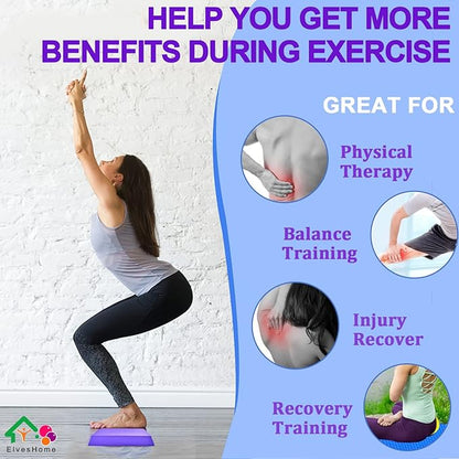 Small Balance Board, Exercise Balance Pad, Yoga Mat Thick, Non-Slip Foam Pad, Yoga Mats for Balance Exercise Stability Workout, Knee Pads Trainer for Physical Therapy Strength Training Ankle Exercises