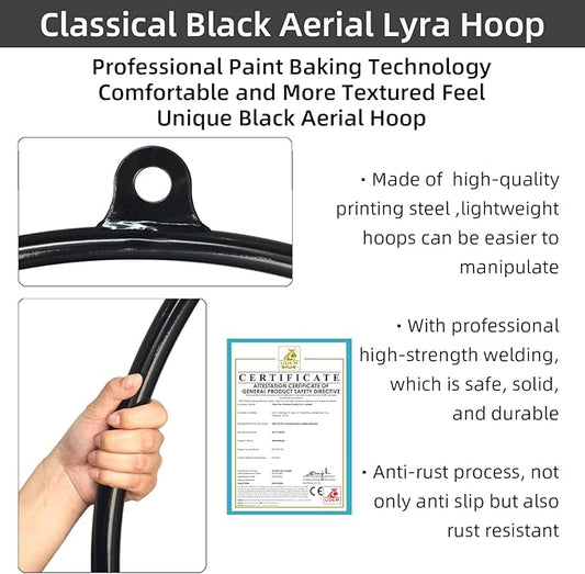 PRIOR FITNESS Aerial Lyra Hoop Set for Adults Dia:25mm and 32mm)