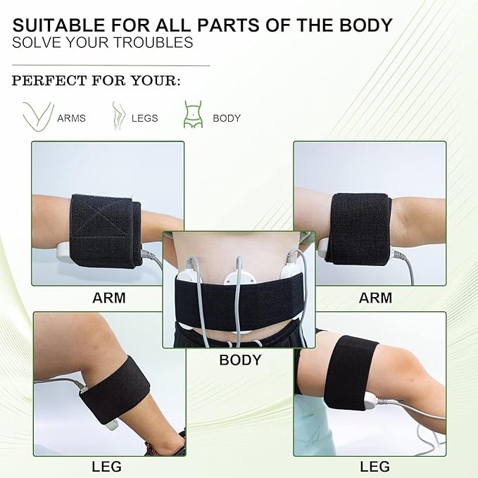 Belt For Belly Body Straps Elastic Bandage Bands Wraps For Slimming Beauty Machine Spare Parts 4.93Inch Wide 5 Pieces Per Set For Body Shape Machine Elitzia ETMW919W (2 Straps)