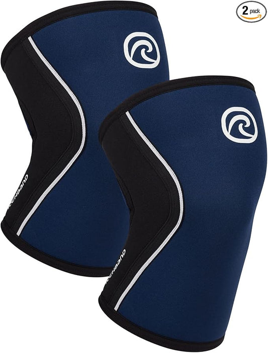 Rehband 5mm Knee Sleeves for Functional Training, Cross-Training & Powerlifting, Weightlifting Knee Support made of Neoprene, Unisex, Colour:Navy - 1 Pair, Size:X-Small