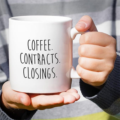 Retreez Funny Realtor Mug Gift Real Estate Agent Broker Sales Contract Closing 11 Oz Ceramic Tea Coffee Mugs - Thank You Motivational Thank-you Inspirational birthday gift for friend coworker her him