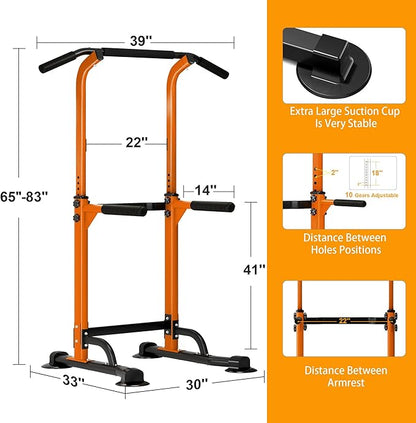 DlandHome Power Tower Dip Station Pull Up Bar