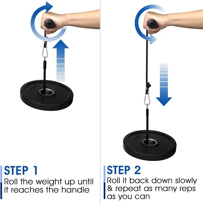 Yes4All Wrist and Forearm Blaster - Wrist Roller 1-inch Standard 2-inch Olympic