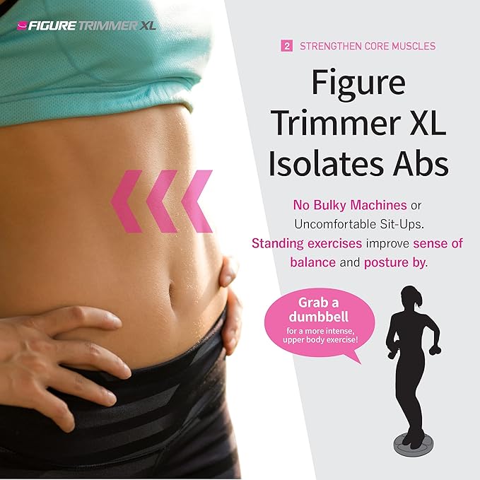 Core Abs Twister Board - 12-inch Waist Sculptor 8 Magnets