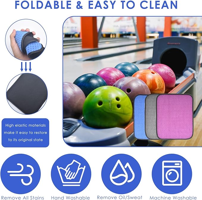 BROTOU Bowling Accessories Kit with 3Pcs Towels and 1pc Rolling Bag for Ball Cleaning, Includes Thumb Tape & Sanding Pads Options
