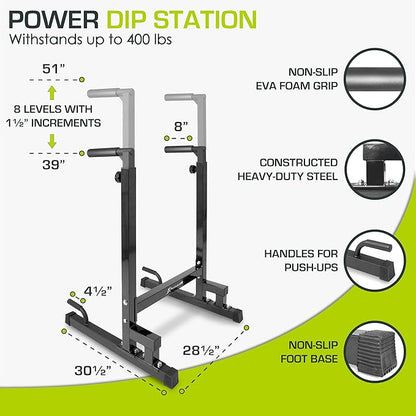 ProsourceFit Power Dip Station Adjustable Height Upper Body