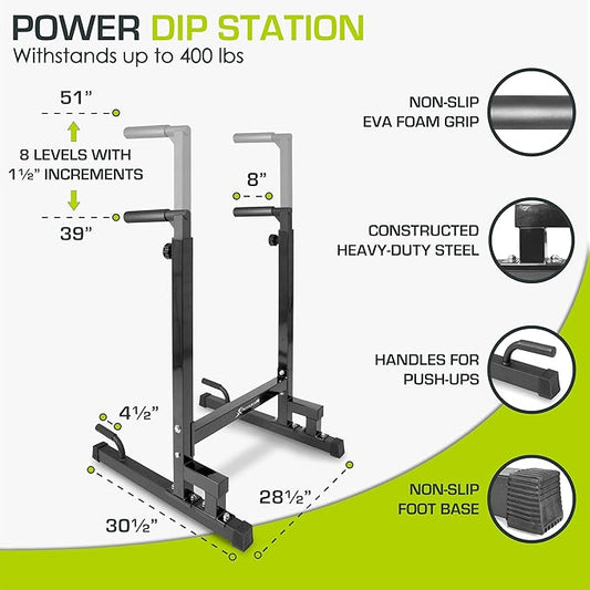ProsourceFit Power Dip Station Adjustable Height Upper Body