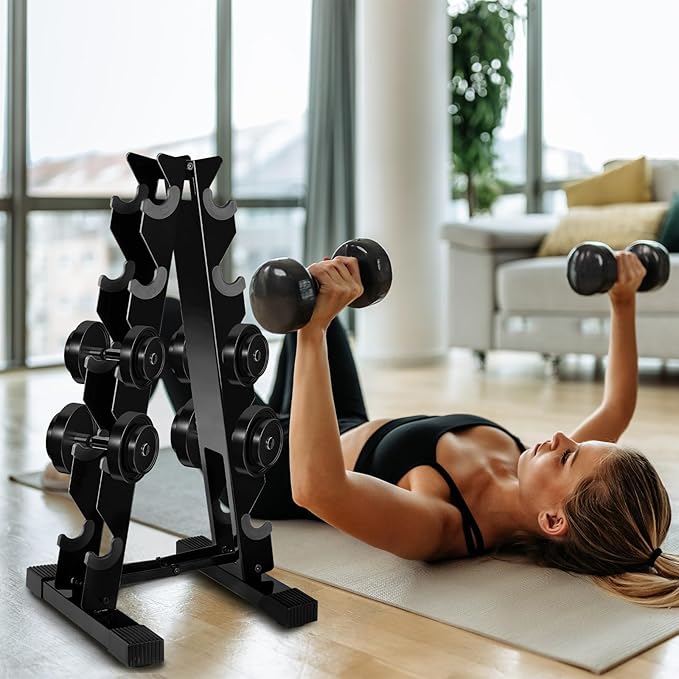 Dumbbell Weight Rack Stand Only - 260 LBS Weights Capacity, A-Frame Dumbbell Weight Rack Dumbbells Storage Racks for Dumbbells Weights Organizer Stand for Home Gym, Black