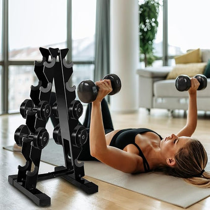 Dumbbell Weight Rack Stand Only - 260 LBS Weights Capacity, A-Frame Dumbbell Weight Rack Dumbbells Storage Racks for Dumbbells Weights Organizer Stand for Home Gym, Black