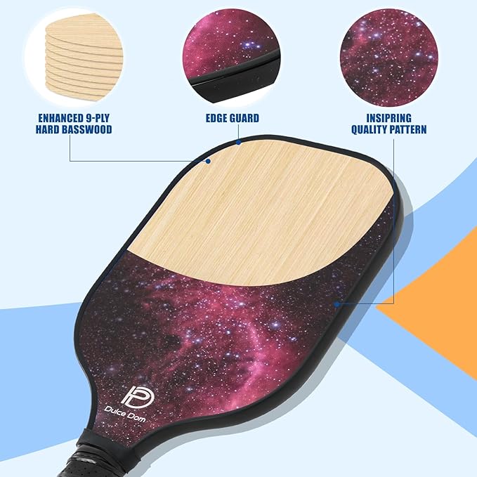 DULCE DOM Pickleball Paddles 2/4 with 4 Pickleball