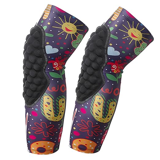 Topeter Basketball Knee Sleeves Boys Compression Padded Knee Protection Sleeves 1 Pair for Youth Kids Ski Skate Snowboard Yellow YS