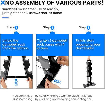 Dumbbell Weight Rack Stand Only - 260 LBS Weights Capacity, A-Frame Dumbbell Weight Rack Dumbbells Storage Racks for Dumbbells Weights Organizer Stand for Home Gym, Black