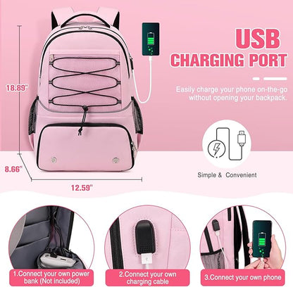 Bevalsa Pickleball Bag for Women Men Teens, Tennis Bag with Shoe Compartment, Multifunctional Sports Padel Racket Bag Badminton Backpack Fits 4 Rackets with Fence Hook