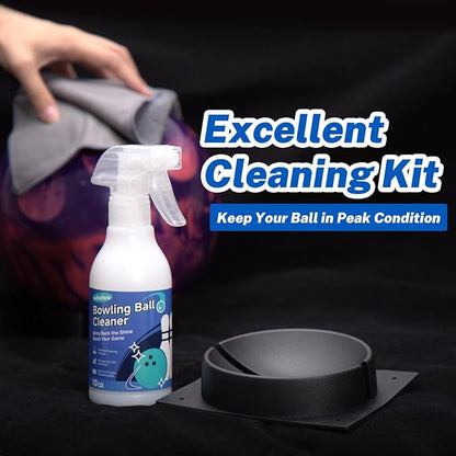 Adhafera Bowling Ball Cleaner Kit – 10oz Spray Cleaner for Bowling Balls with 3 Modes & Dual-Sided Towel, Ideal Gift for Bowlers