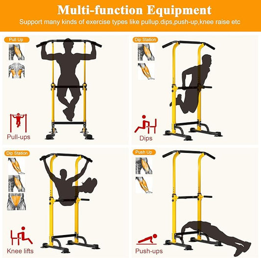 DlandHome Power Tower Dip Station Pull Up Bar