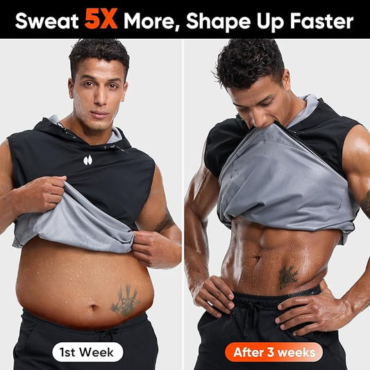 HOTSUIT Sauna Vest for Men Anti-rip Men's Heat Trapping Pullover Hoodies Tank Top for Boxing Exercise