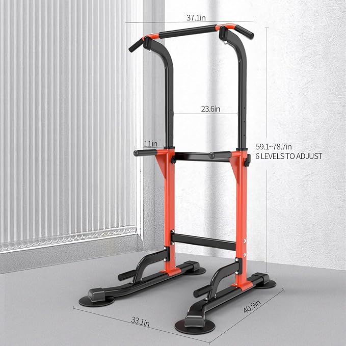 Pull Up Dip Station For Home Gym Strength 330LBS T055CDC T055CDC