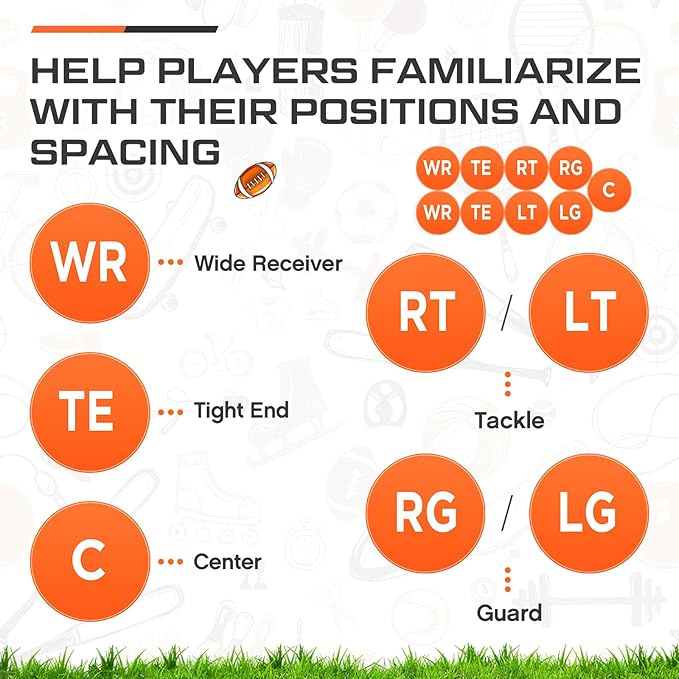 9 Pcs Football Lineman Spot Markers with Mesh 9 Inch