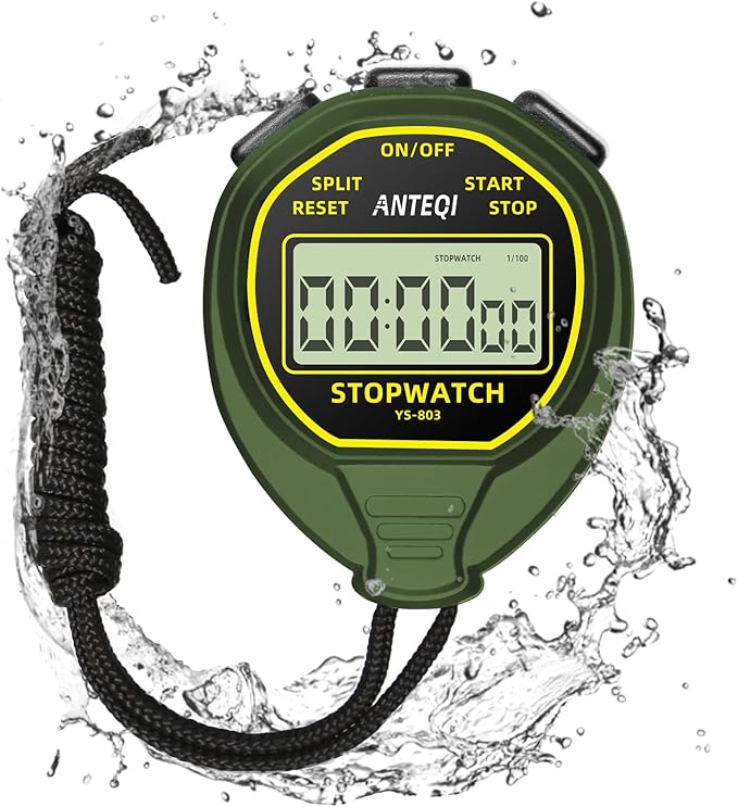 Waterproof Stopwatch, Large Display Simple Silent Stop Watch