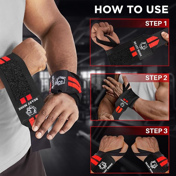 TECEUM Weightlifting 18" & 12" Wrist Wraps with Thumb Loop – Heavy Duty Wrist Workout Braces for Men and Women – Ideal for Powerlifting, Strength Training, Bodybuilding