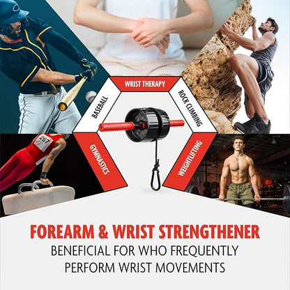 DMoose Fitness Forearm Strengthener & Wrist Roller - 2 in 1 Arm