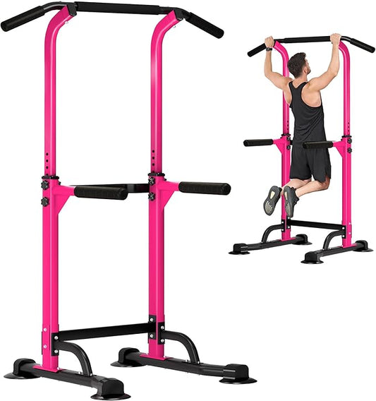 DlandHome Power Tower Dip Station Pull Up Bar