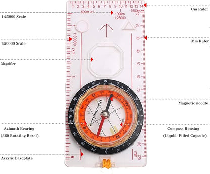 Orienteering Compass Hiking Survival Navigation Compass