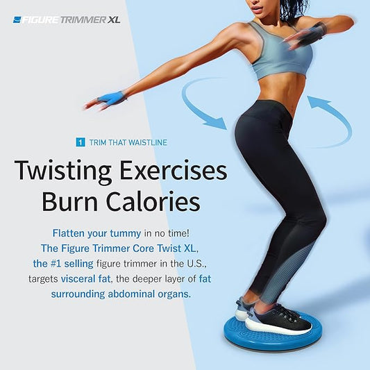 Core Abs Twister Board - 12-inch Waist Sculptor 8 Magnets